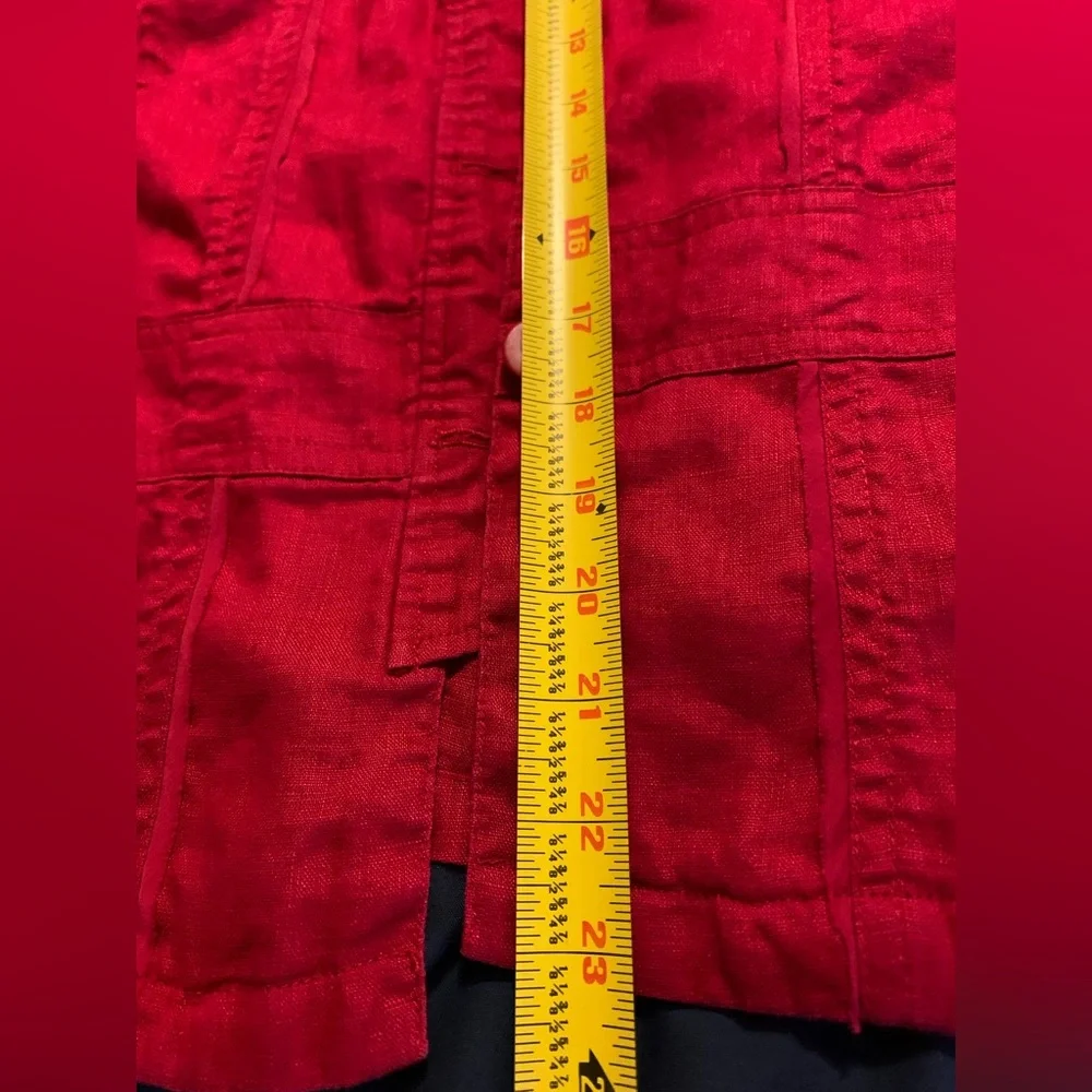 Coldwater Creek size 14 100% Linen red jacket - Picture 7 of 8